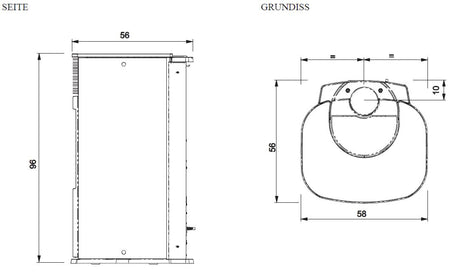 Pelletofen EdilKamin Mya Stahl dunkelgrau 7 kW mit Fernbedienung