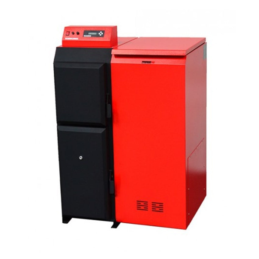 ThermoFlux Pelletkessel 25 ECO mit 25 kW und 135 kg Behälter, rechts | Klimaworld.com