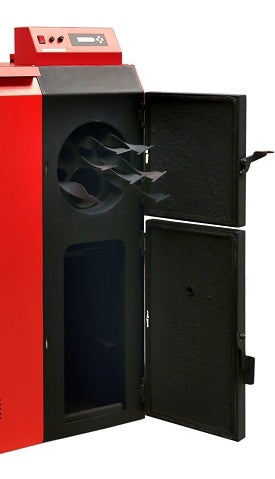 ThermoFlux Pelletheizkessel Pelling 35 ECO mit 35 kW und 95 kg Behälter, offene Kesseltüren | Klimaworld.com