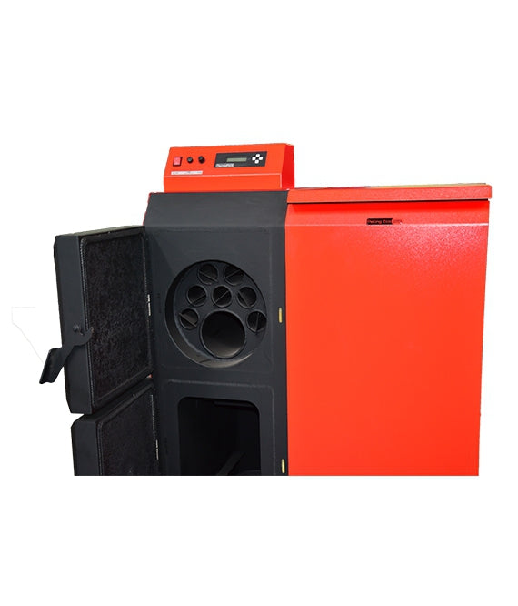 ThermoFlux Pelletheizung Pelling 50 ECO mit 47 kW und 185 kg Behälter, Wärmetauscher | Klimaworld.com