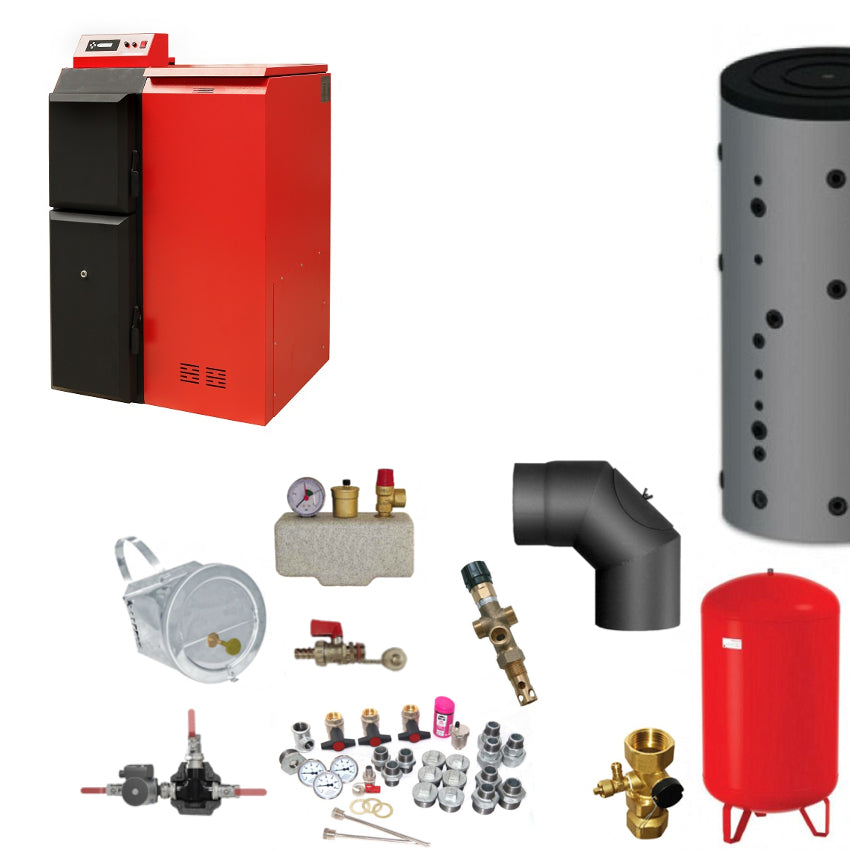 ThermoFlux Pelletheizung Pelling 25 ECO | 135 Kg | Komplettset 2 | Klimaworld.com