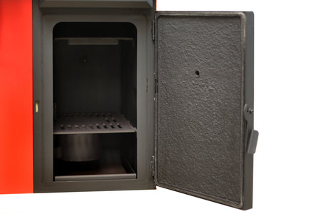 ThermoFlux Pelletheizkessel Pelling 25 ECO mit 25 kW und 230 kg Behälter, Scheitholzfach |Klimaworld.com