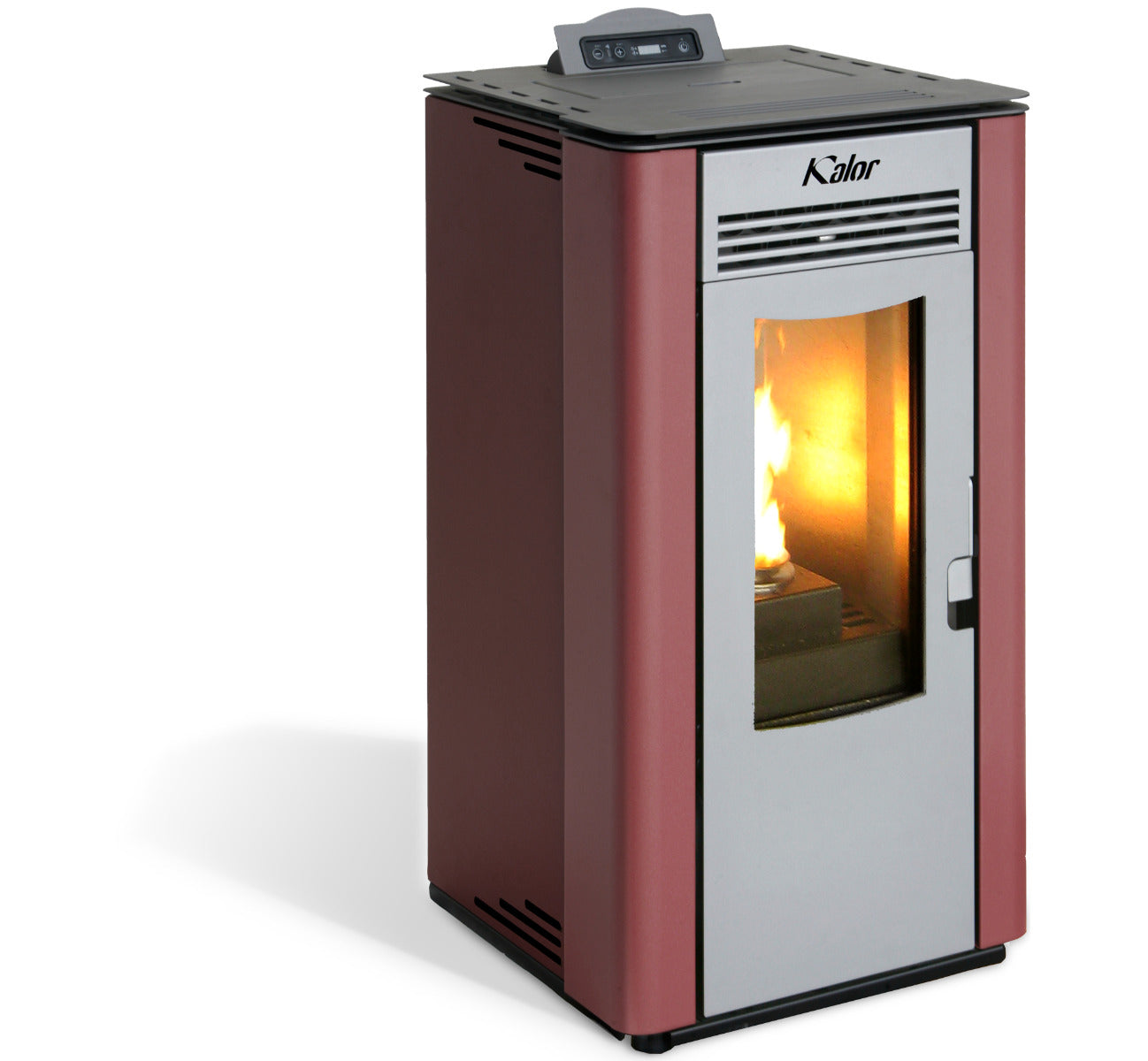 KALOR Pelletofen Perfecta Steel Line Lara 12 bordeauxrot | klimaworld.com