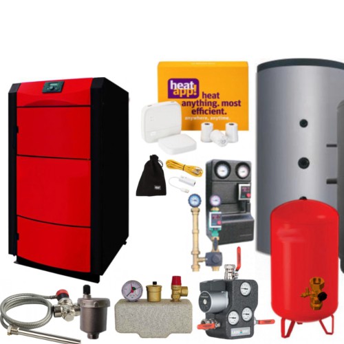 Holzvergaser PID LOGIC Vergaserkessel mit 18 kW Pyrolysekessel Thermoflux Set 1