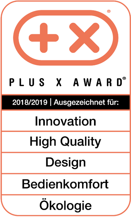 ausgezeichnet mit dem Plus X Award