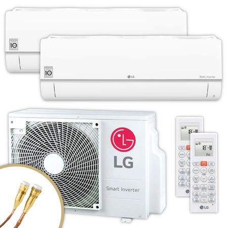 LG Multisplit Klimaanlage Set STANDARD PLUS | 2,5 kW + 2,5 kW | Quick-Connect 
