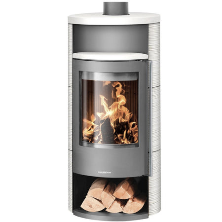 ORANIER | Polar Neo 8 | Kaminofen| Gussgrau | 8.0 kW |Seidenweiss