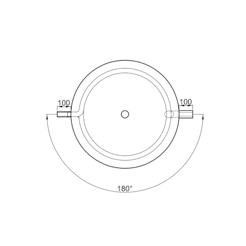 TWL | Pufferspeicher 1079 Heizungswasser | 2 Wärmetauscher | 180° | Zeichnung