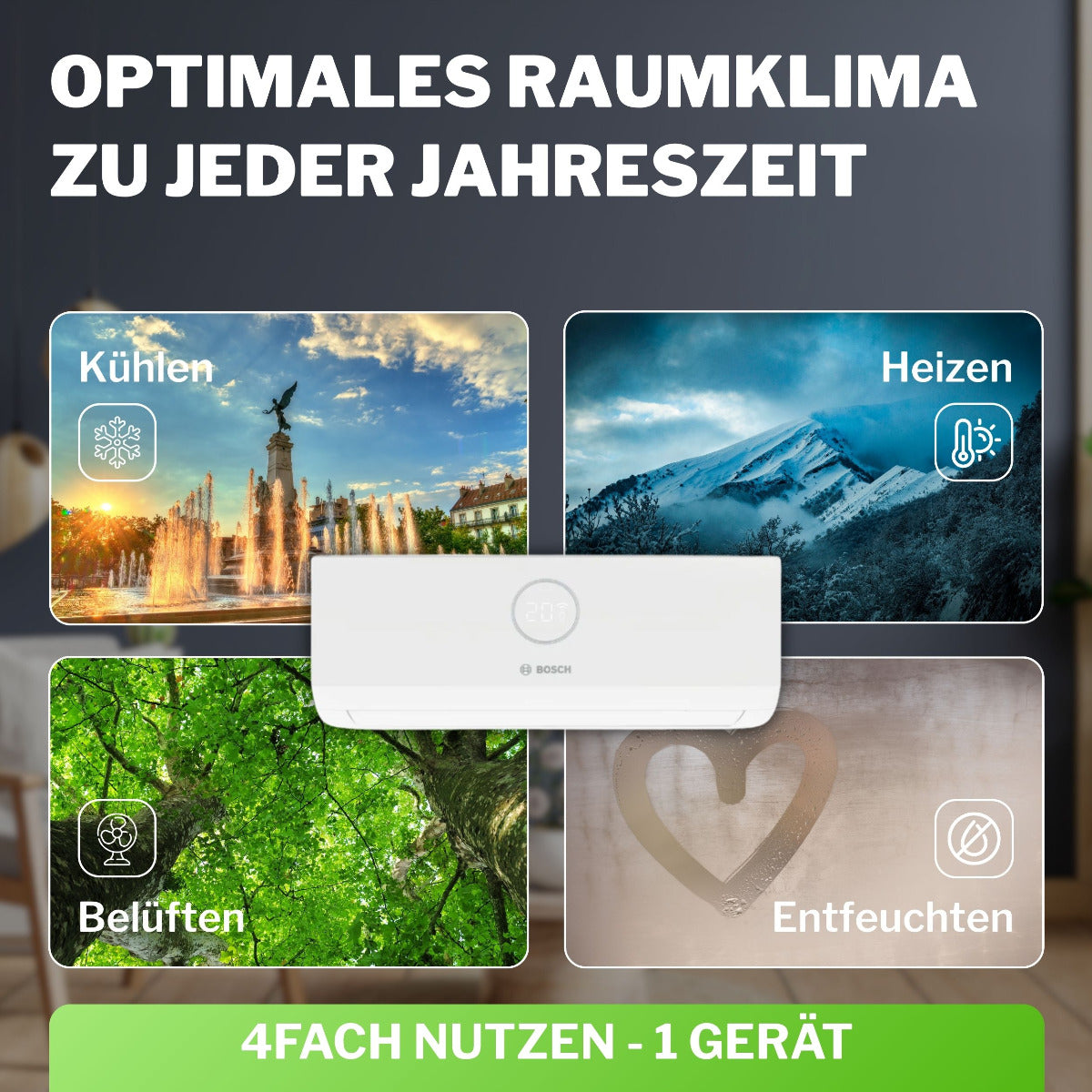 BOSCH Multisplit Klimaanlage Set Climate 5000 M | 2,6 kW + 3,5 kW | klimaworld.com