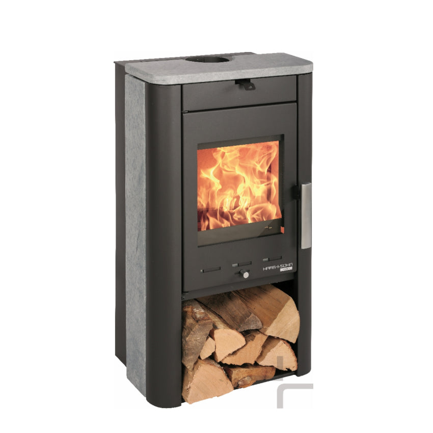 Haas+Sohn Kaminofen Prunus 332.15-ST | perl-schwarz/ Serpentino 6 kW