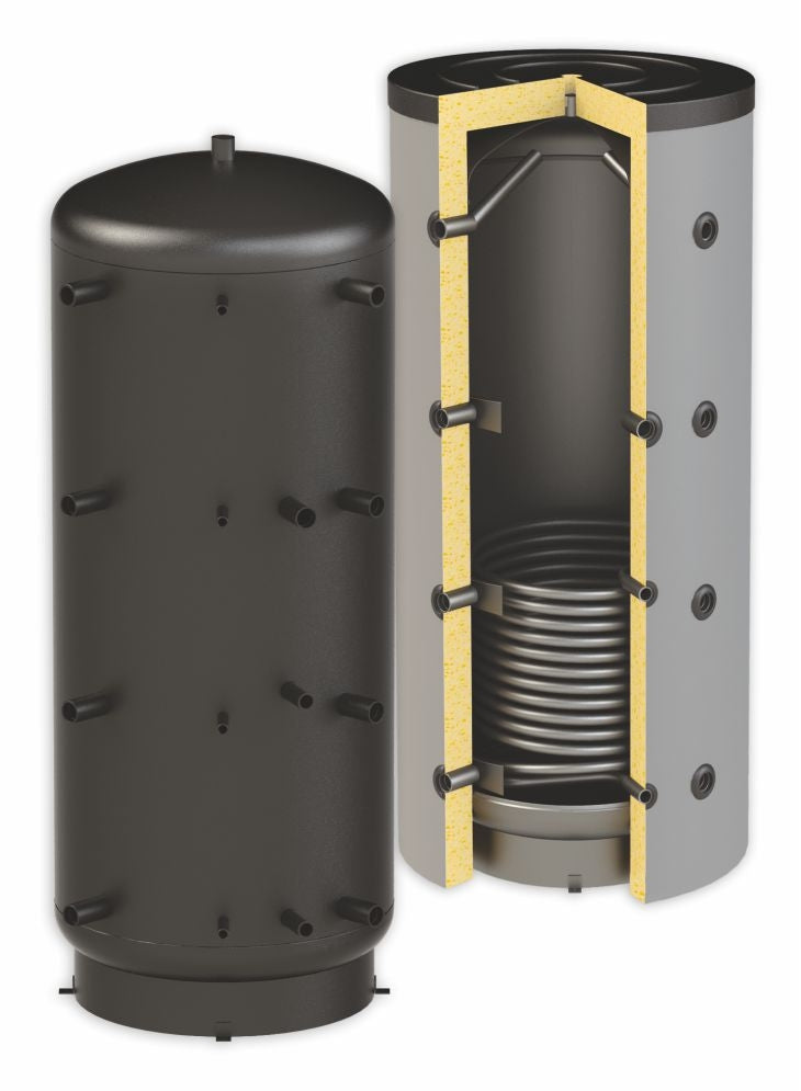 Pufferspeicher ThermoFlux 800 Liter Heizungswasser PBM-R 90° Anschlüsse 1 WT | www.klimaworld.com