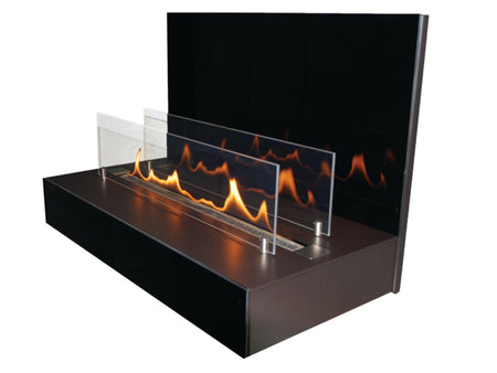 ebios-fire Wandkamin Quadra Wall - Einzelansicht Mattschwarz