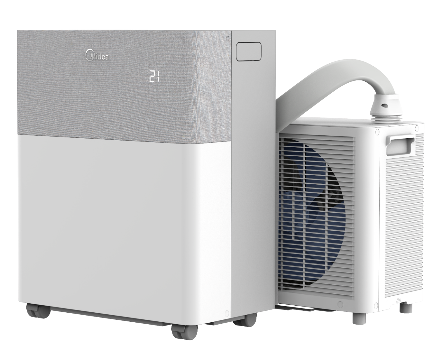 Midea PortaSplit | gestapelt | Innen- und Außengerät seitlich rechts Klimaworld.com
