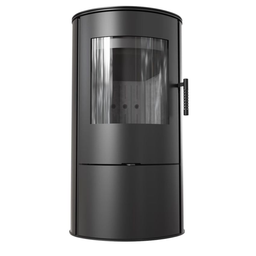 Kratki Kaminofen Rollo Innenraum schwarz, frontal | Klimaworld.com