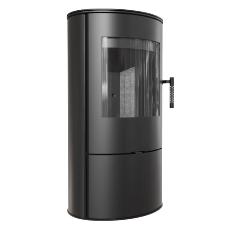 Kratki Kaminofen Rollo Innenraum schwarz, seitlich links | Klimaworld.com