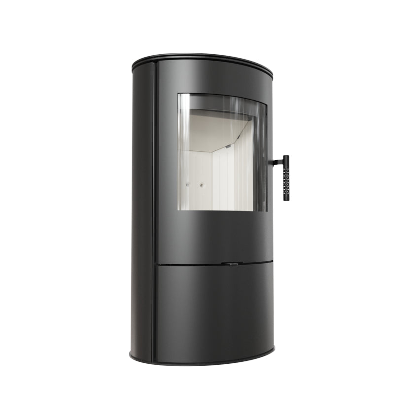 Kratki Kaminofen Rollo Innenraum schwarz, seitlich links | Klimaworld.com