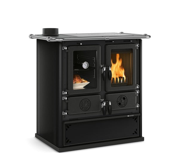 Küchenofen La Nordica Rosetta Sinistra 5.0 Stahl Schwarz | Klimaworld.com