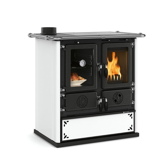 Holzherd La Nordica Rosetta Sinistra 5.0 Stahl weiß | Klimaworld.com