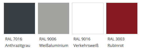 erhältliche Farben Außengerät - Sonderlackierung