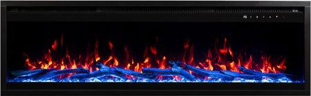 Aflamo Elektrokamin Royal Pro 100 blau mit Kristallen und Holz | klimaworld.com