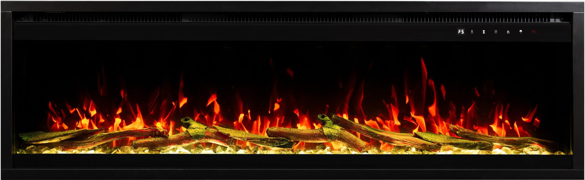 Aflamo Elektrokamin Royal Pro 100 rot mit Kristallen und Holz | klimaworld.com