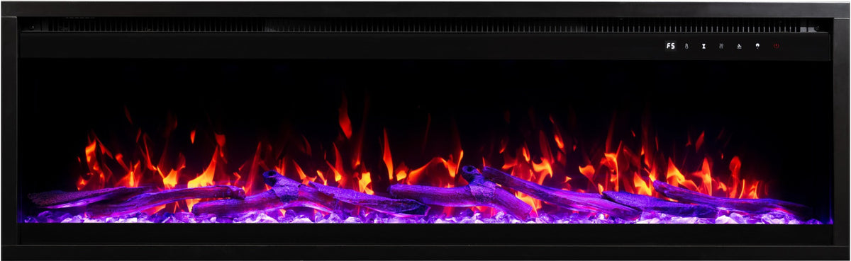 Aflamo Elektrokamin Royal Pro 100 blau-orange mit Kristallen und Holz | klimaworld.com