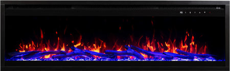 Aflamo Elektrokamin Royal Pro 160 dunkel blau mit Kristallen und Holz | Klimaworld.com