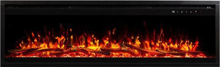 Aflamo Elektrokamin Royal Pro 160 orange mit Kristallen und Holz | Klimaworld.com