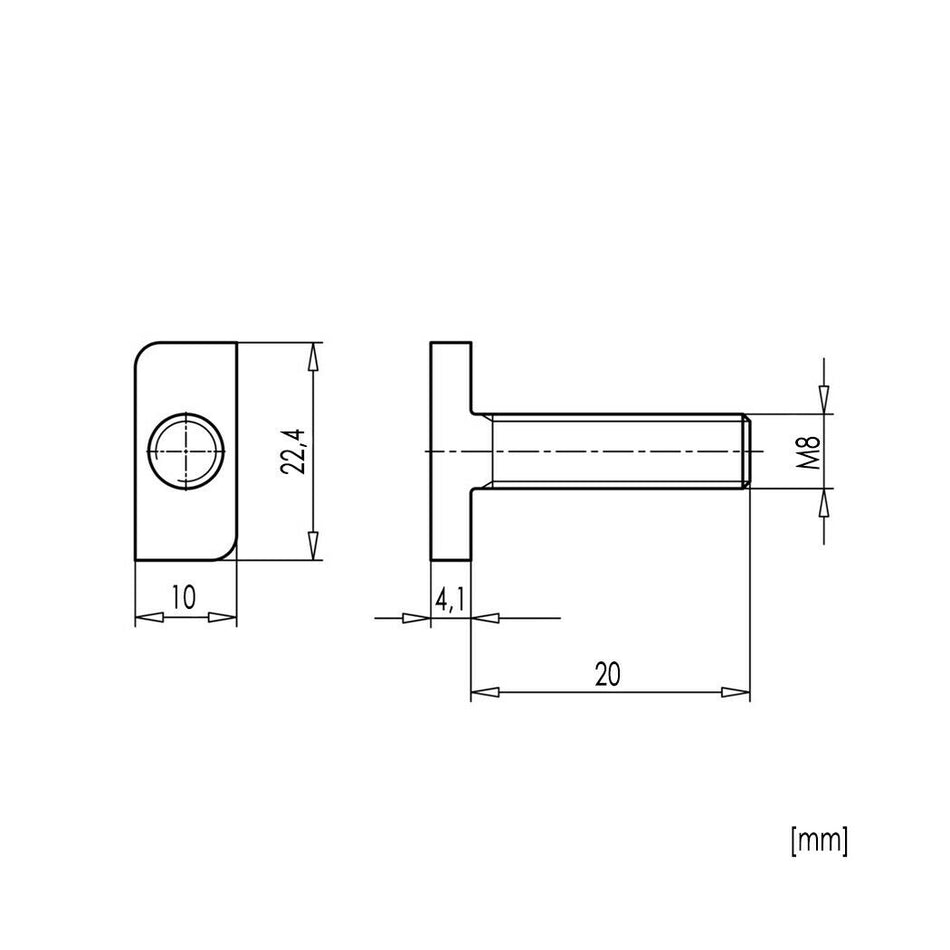 Hammerkopfschrauben mit Mutter Typ 28/15 Edelstahl A2 M 8x20