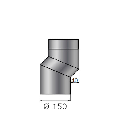 S-Versatzbogen, Ø 150 mm, 40 mm Versatz, Farbwahl | Klimaworld.com