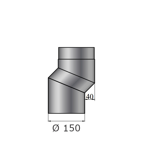 S-Versatzbogen, Ø 150 mm, 40 mm Versatz, Farbwahl | Klimaworld.com