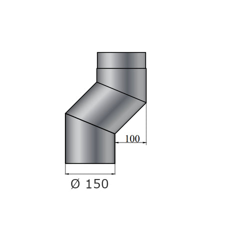 S-Versatzbogen, Ø 150 mm, 100 mm Versatz, Farbwahl | Klimaworld.com