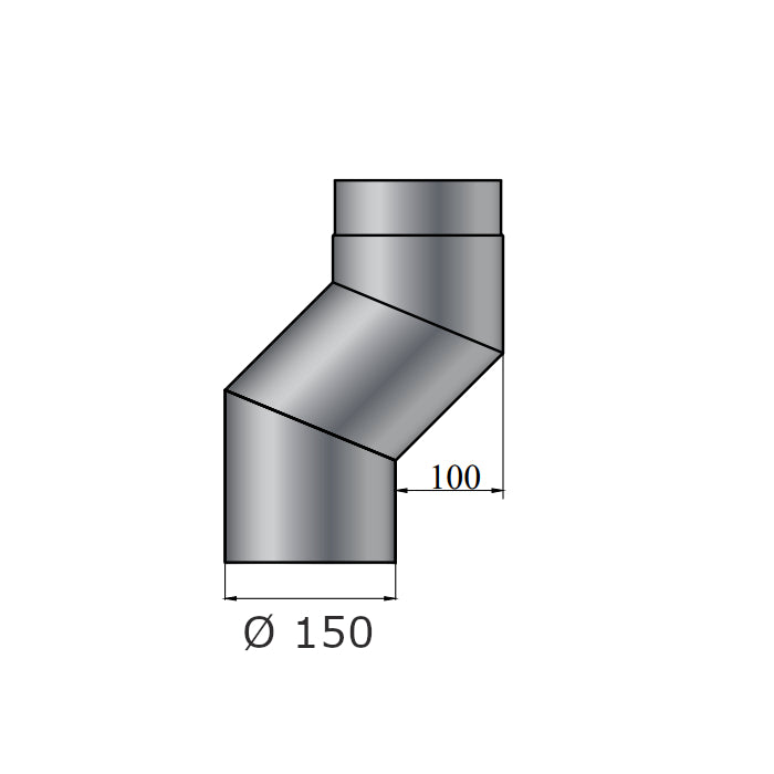 S-Versatzbogen, Ø 150 mm, 100 mm Versatz, Farbwahl | Klimaworld.com