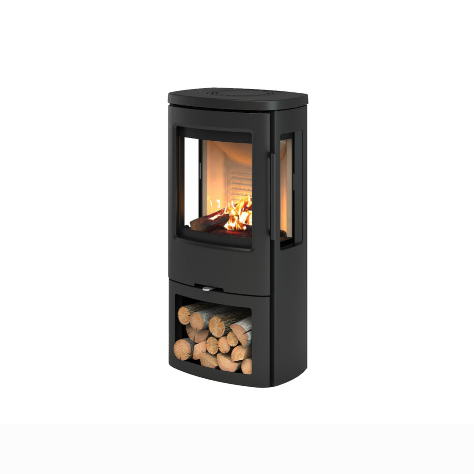 TermaTech Holzofen TT44G Stahl schwarz mit Seitenfenster 4,8 kW | Klimaworld.com