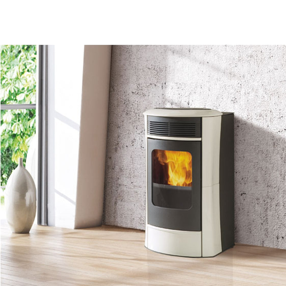 Edilkamin Pelletofen Sally | Keramik Cremeweiss | 12 kW
