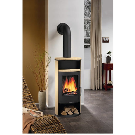 Justus | Kamin | Island 5 | Sandstein | Stahl Schwarz ➩ Klimaworld