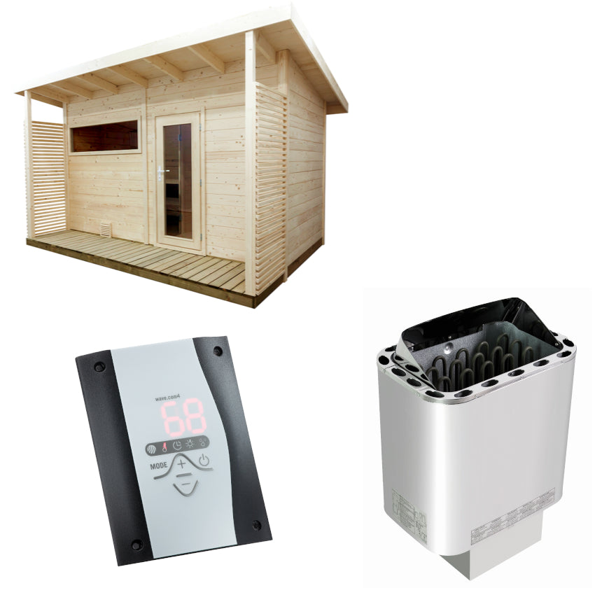 Sentiotec Sauna Set Scala LArge mit Saunaofen Nordex Next und Steuerung wave.com4 | klimaworld.com