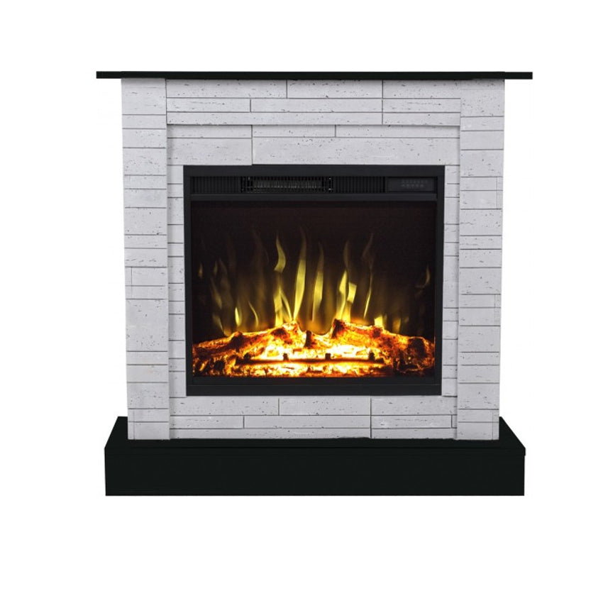 Aflamo LED Standkamin | Vigo Stone Beton/schwarz