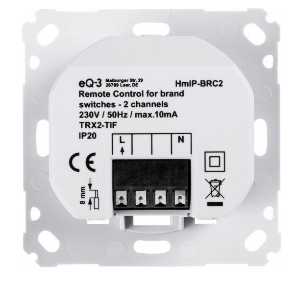 Homematic IP Wandtaster für Markenschalter - 2-fach | eQ-3 | HmIP-BRC2
