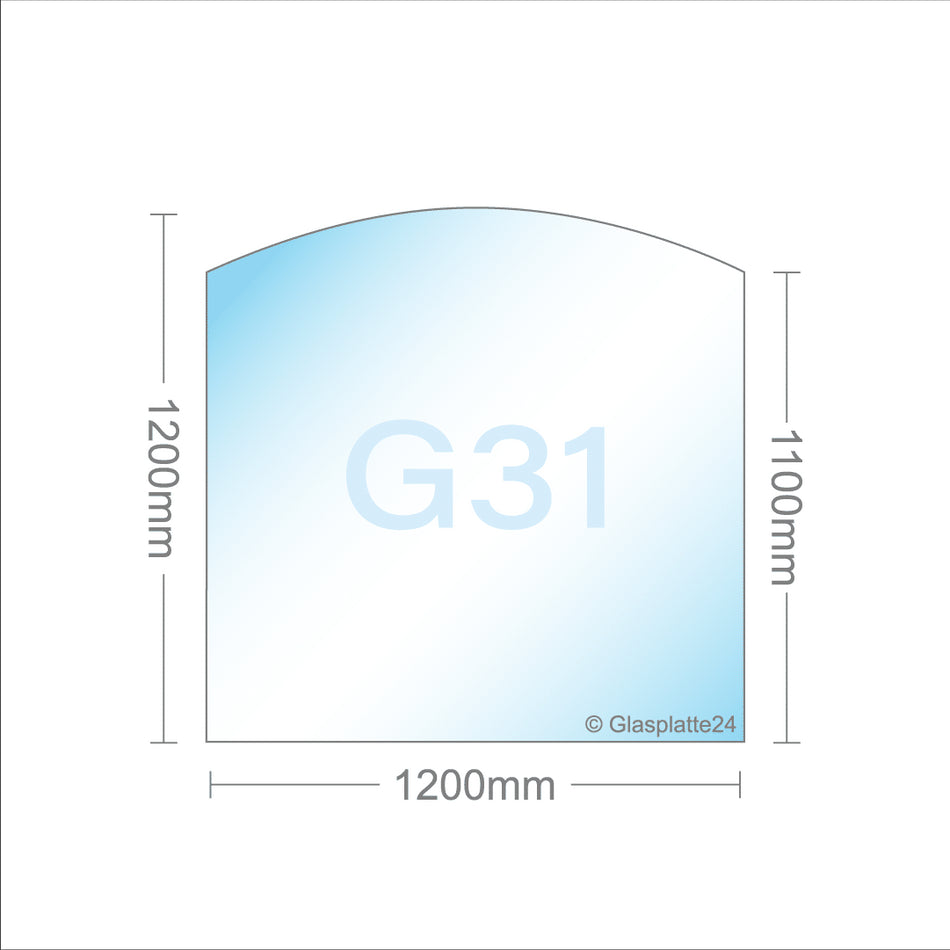 Segmentbogen G31 Funkenschutzplatte - Glasplatte ESG | 1200 x 1200 mm