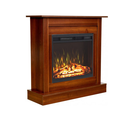 Aflamo LED Standkamin Vigo Classic Walnuss seitlich