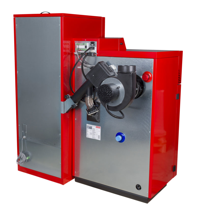 ThermoFlux Pelletheizkessel PellFlux Lambda 96 mit 96 kW, seitlich | Klimaworld.com