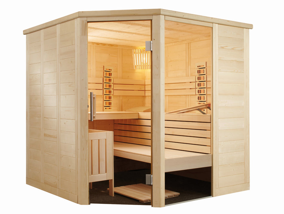 Sentiotec Saunakabine Alaska Corner Infra+ | klimaworld.com