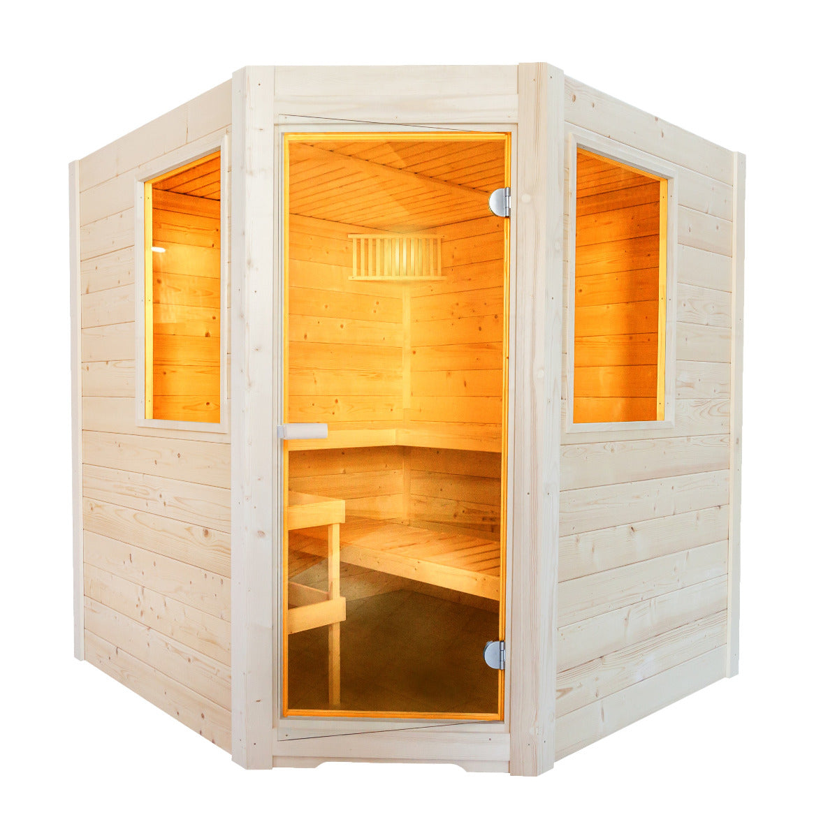 Sentiotec Sauna Set Basic Corner mit Saunaofen Scandia Next inkl. Steuerung | klimaworld.com