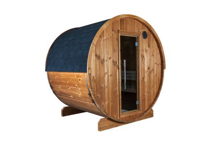 Sentiotec Sauna Set Kaski 180 Panorama mit Saunaofen 100 inkl. Steuerung | klimaworld.com