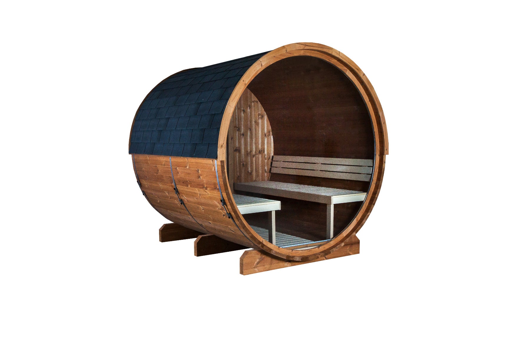 Sentiotec Sauna Set Kaski 220 View mit Saunaofen 100 inkl. Steuerung | klimaworld.com