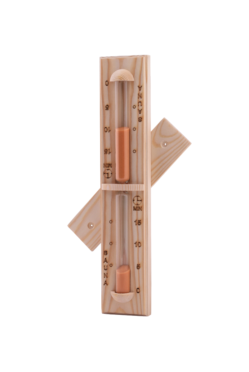 Sentiotec Sanduhr mit orangefarbenem Sand | Nadelholz | klimaworld.com