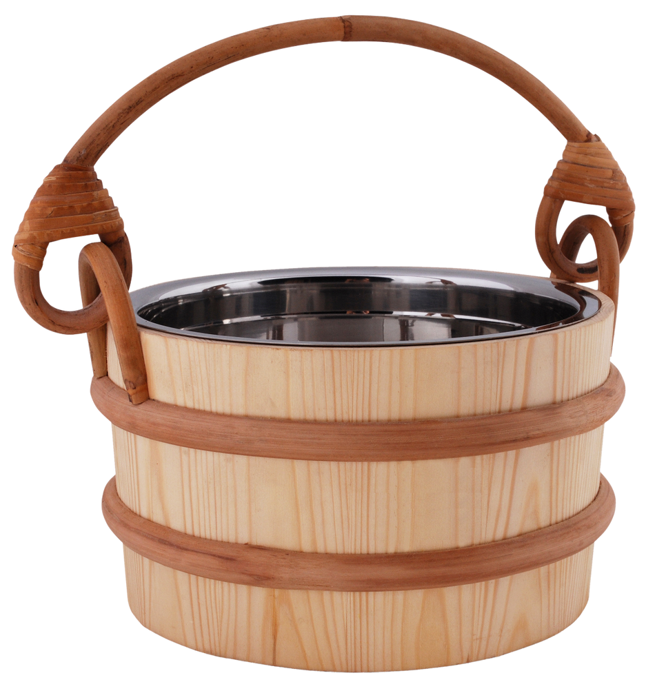 Sentiotec Saunakübel mit Edelstahleinsatz, 3 Liter