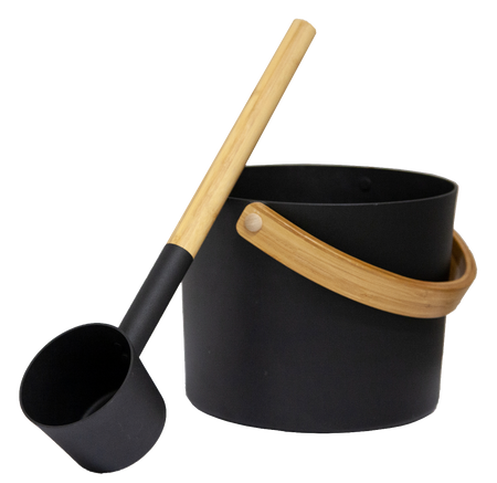 Sentiotec Saunazubehör-Set in Schwarz