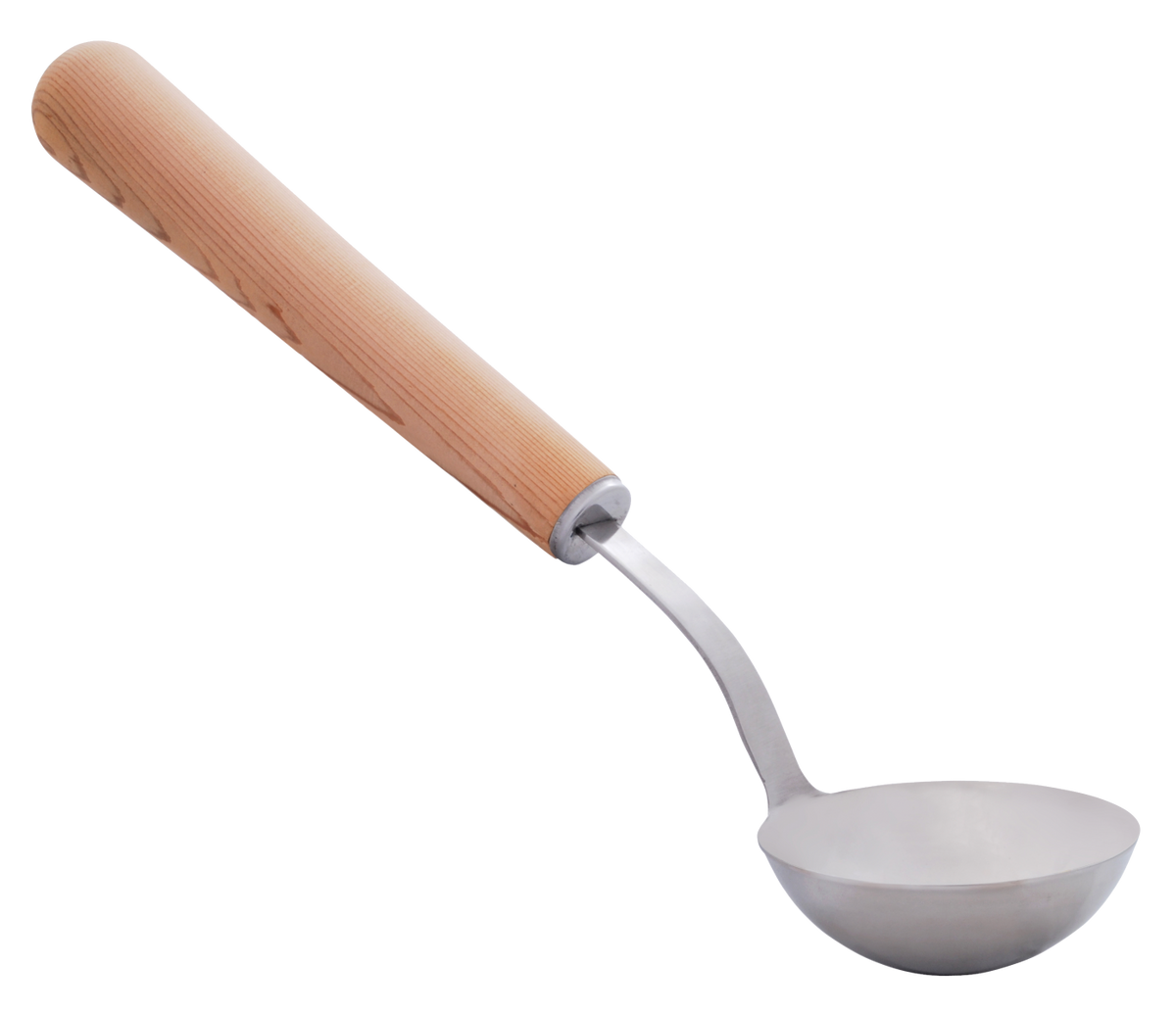 Edelstahlschöpfkelle mit Holzgriff aus Nadelholz